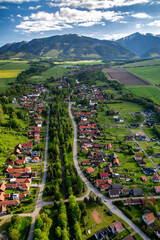 Wall Mural - Beautiful view of Western Tatras mountains in Slovakia. Village Smrecany under and peak Baranec at background.