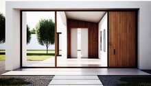 Entrance In A Modern House Architecture. Generative AI