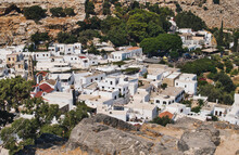 Landscape Of A Lindos Old Town On Rhodes Island In Greece