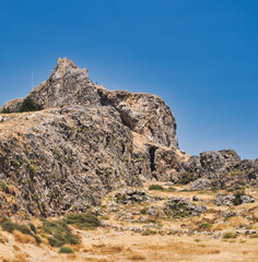 Wall Mural - Hill where Lindos ancient acropol is located on