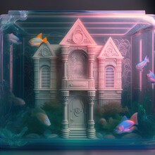 Captivating Underwater World: A Stunning Aquarium Crypt In Artistic Detail