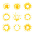 Sun icons collection over white background. Vector illustration
