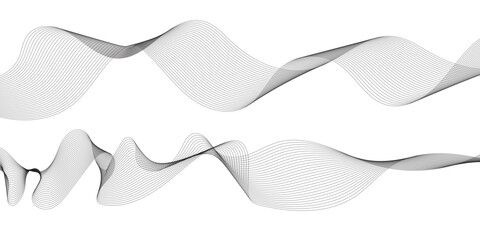 Abstract grey wave lines on transparent background. Digital frequency track equalizer. Abstract frequency sound wave lines and twisted curve lines background.