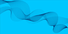 Abstract Blue Wave Lines On Blue Background.