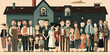 © jovannig - A large group of familiy members - Generative AI