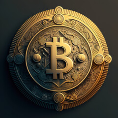Wall Mural - Bitcoin - The world of cryptocurrency is constantly evolving. This image of Bitcoin's growth - ai generated