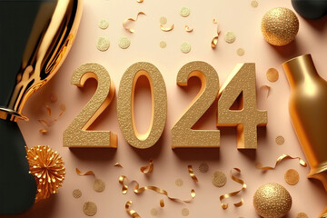 2024: A Year of Celebration and Numerical Significance. Happy New Year 2024. Generative Ai