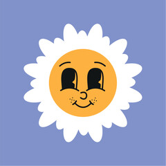 Canvas Print - Stickers. The sun, logo, smile face, good mood. Brutalism, modern design. The style of the 80s.