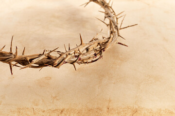 Wall Mural - Crown Of Thorns On Vintage Paper Background