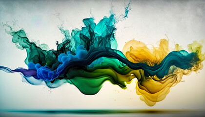 Wall Mural - Liquid Ink - Flowing Water - Waveform - Abstract Background - Generative AI