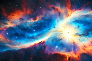 Wall Mural - abstract outer space endless nebula galaxy background. generative ai