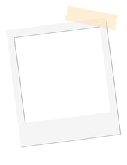 Wall Mural - Isolated Blank White Polaroid Photo Frame with Tape