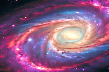 Wall Mural - colorful abstract spiral galaxy in space. generative ai