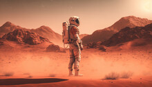Astronaut In Planet Mars Made With Generative AI.