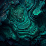 Fototapeta Konie - Malachite green stone texture - AI generated image