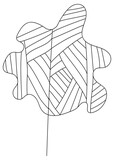 Fototapeta  - Line drawing of abstract leaf