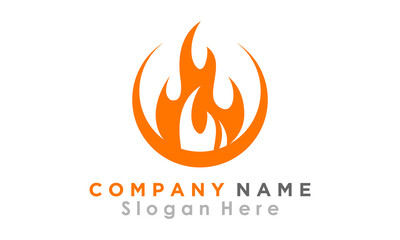 Wall Mural - fire flame logo vector graphic icon