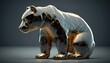 Kintsugi marble sculpture of a bear as a concept of bearish / pessimistic mindset in relation to stock prices or crypto prices created with generative ai technology