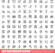 © ylivdesign - 100 bathroom icons set. Outline illustration of 100 bathroom icons vector set isolated on white background