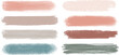 Set of different colorful watercolor paint brush strokes. Artistic design elements, grungy background vector illustration