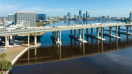 Wall Mural - Aerial view of the fuller warren bridge. 