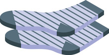 New Socks Icon Isometric Vector. Cute Pair. Sport Wool