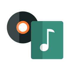 Poster - flat design music album icon. cd and album. vector.