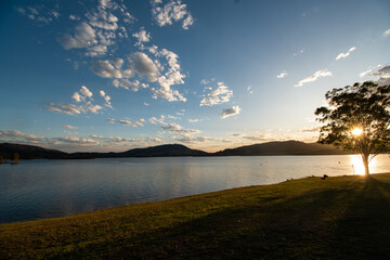 Wall Mural - Sunset over the lake