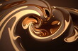 swirls of shiny melted chocolate and caramel background created with generative ai	
