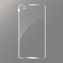 Poster - Transparent phone screen. Digital technology. Vector illustration.