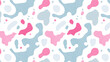 絵の具やペンキが飛び散る液体パターンの背景イラスト（水色&ピンク）