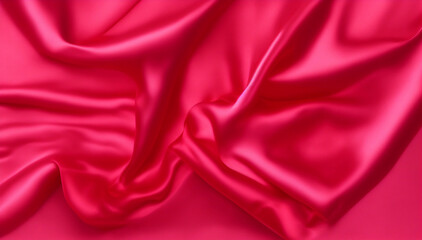 red pink silk satin. folds on shiny fabric surface. beautiful background with space for design. ia