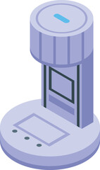 Poster - Currency detector stand icon isometric vector. Electronic money. Business machine