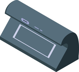 Poster - Display currency detector icon isometric vector. Money banknote. Machine bank