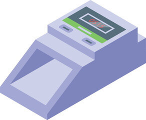 Poster - Finance currency detector icon isometric vector. Cash money. Business machine