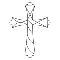 Sticker - Cross as symbol of Christianity on white background