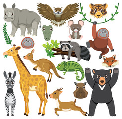 Sticker - Set of mix animal character