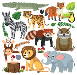 Poster - Set of mix animal character