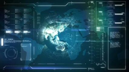 Poster - Animation of globe with connections and data processing