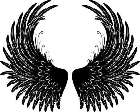 stylized angel wings
