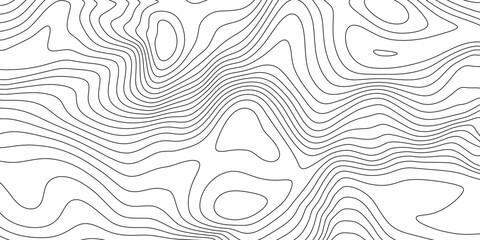 Wall Mural - Terrain topographic map. Mountain contour height lines background. Black and white landscape geographic pattern. Territory grid texture. Vector