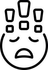 Poster - Burnout emoji icon outline vector. Work stress. Mental overload