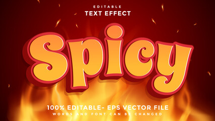 Fototapete - 3d Gradient Word Spicy Editable Text Effect Design, Effect Saved In Graphic Style