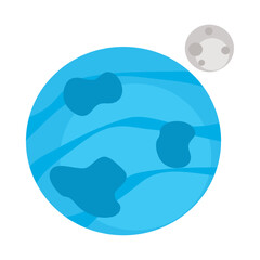 Sticker - blue planet and moon space