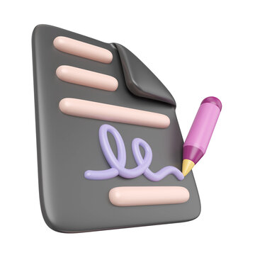 Signature 3D Illustration Icon