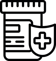 Wall Mural - Medical pill box icon outline vector. Care insurance. Patient care