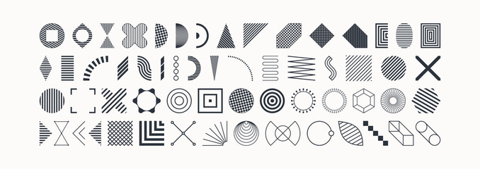 icon set in thin line style. collection of different graphic elements for design. vector illustratio