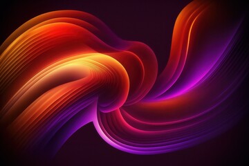 Poster - abstract colorful background with smooth lines, futuristic wavy illustration. Generative AI
