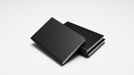 Hardcover blank black book template, png file
3d rendering