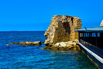 Wall Mural - Ruins of the ancient port of Akko